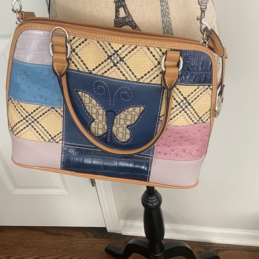 Giani Bernini Eucbutterfly Patchwork Dome Satchel… - image 6